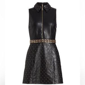 Alice + Olivia Ellis Quilted Faux Leather Dress 4
